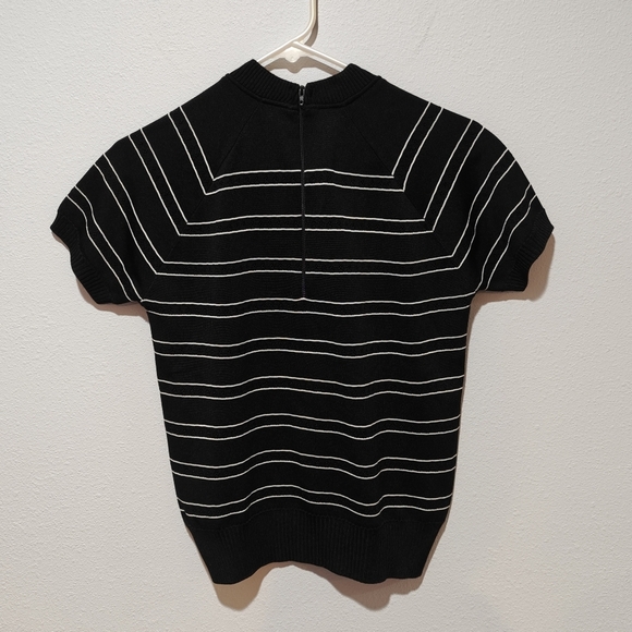 Givinchy Sport Top Women's Small 36 Old Money Stretchy Black White Stripes - Picture 2 of 6